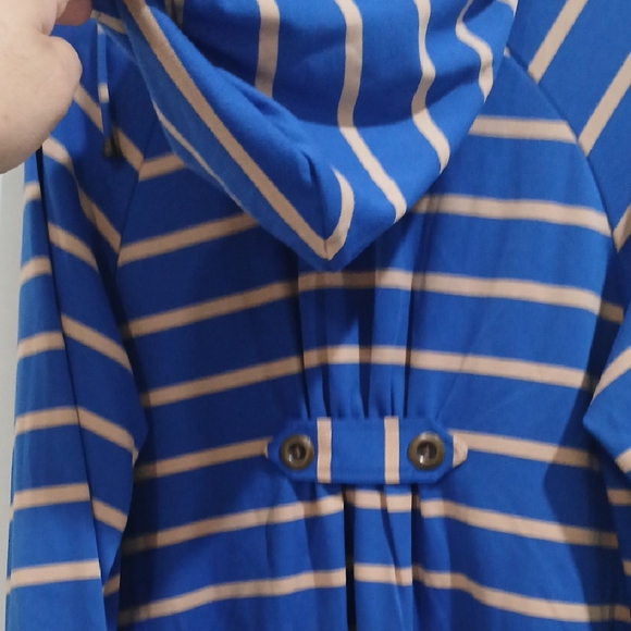 For Cynthia Women's Flare Tail Full Zip Striped Hooded Jacket Sz L NEW WITH TAGS - Picture 5 of 14